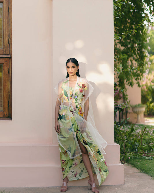 Mint Paradise Cape Set with Silt Skirt