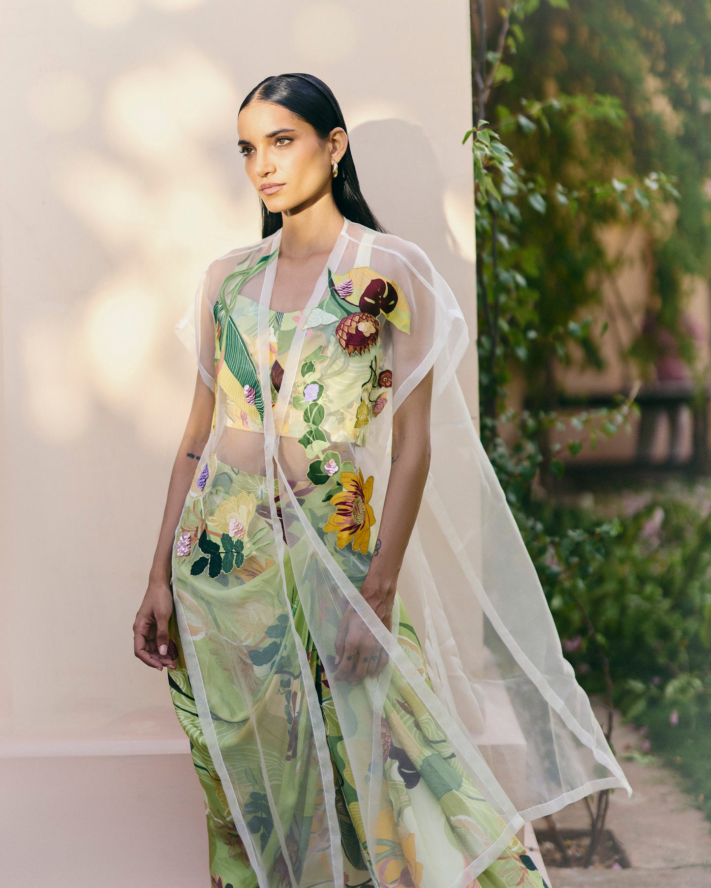 Mint Paradise Cape Set with Silt Skirt