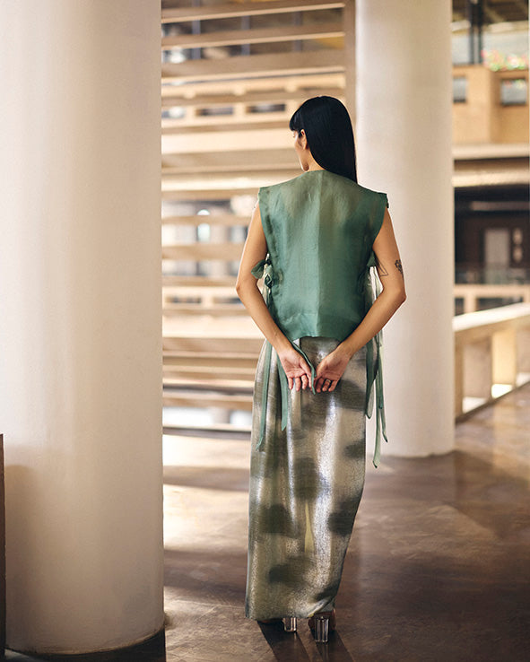 Sage Green Terra Dash Tie-up Cape Set