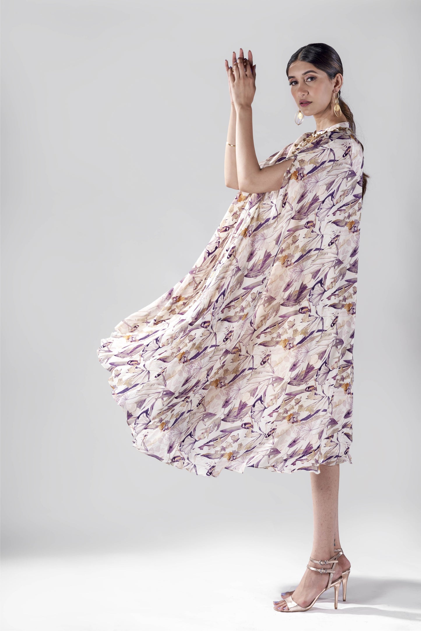 Off White bird print trapeze cut tunic.