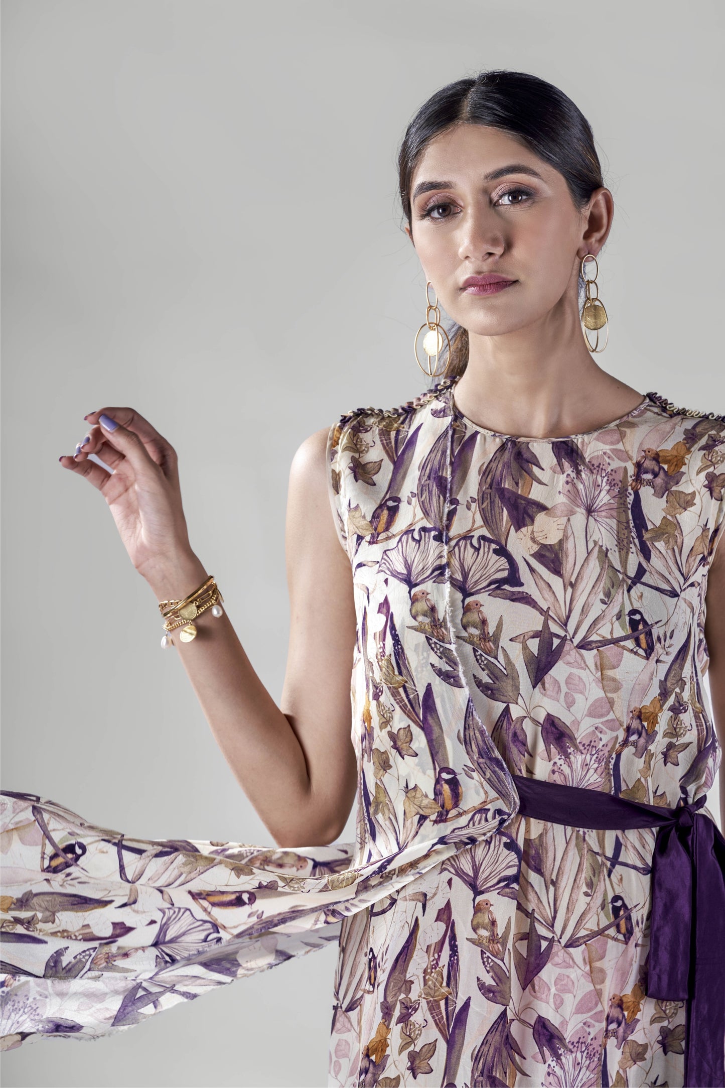 Offwhite printed overlap tie-up tunic