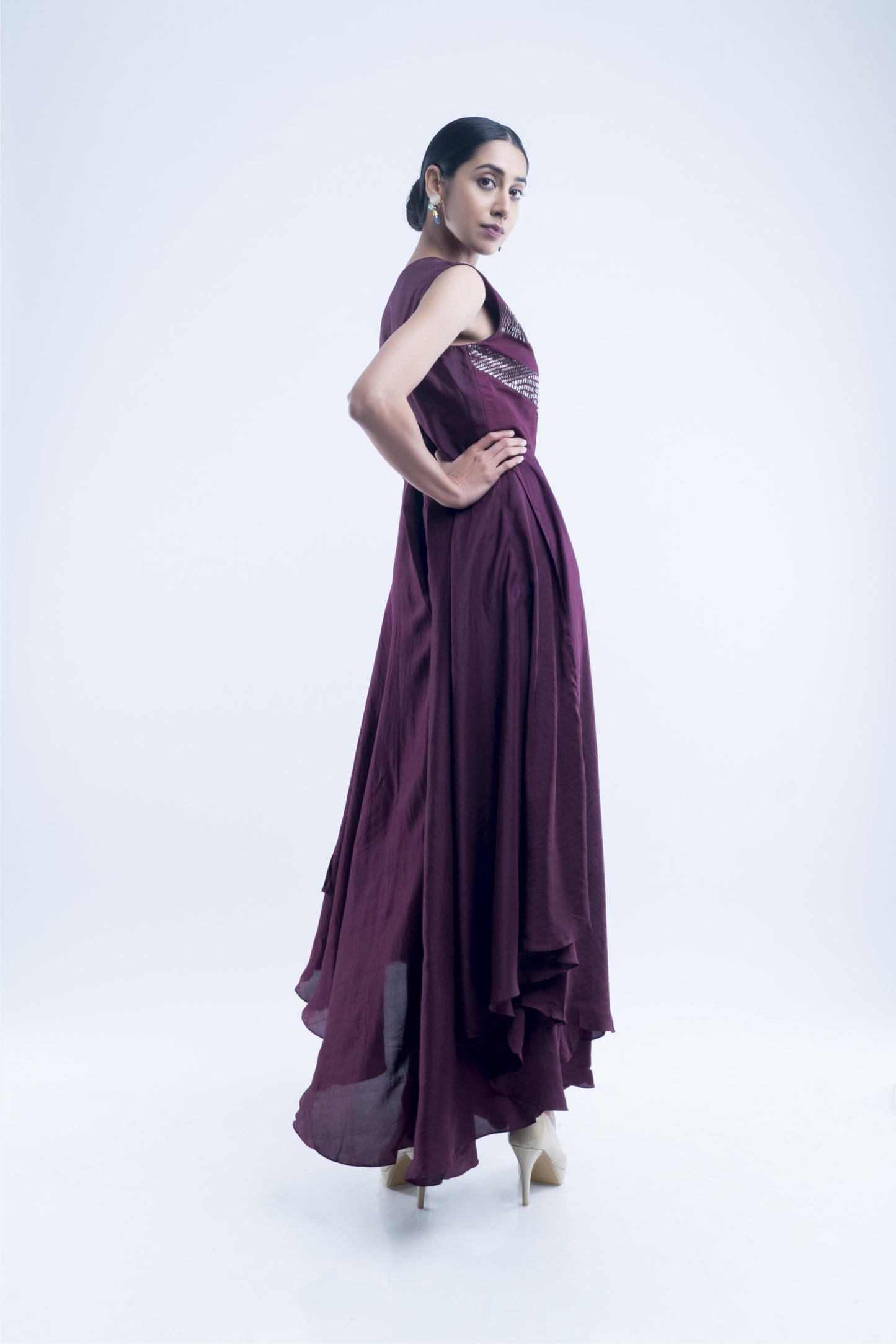 Dark Purple Flared Jumpsuit