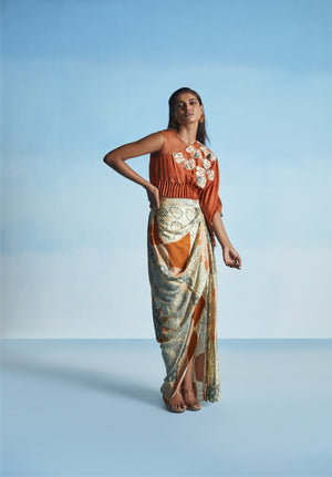 Rust Orange Applique Top And Marrakech Skirt