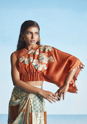 Rust Orange Applique Top And Marrakech Skirt
