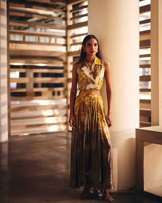 Copper Dusk Short Jacket With Skirt