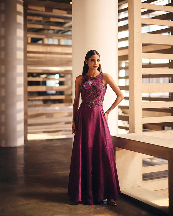 Burgundy Terra Dash Cut Out Dress