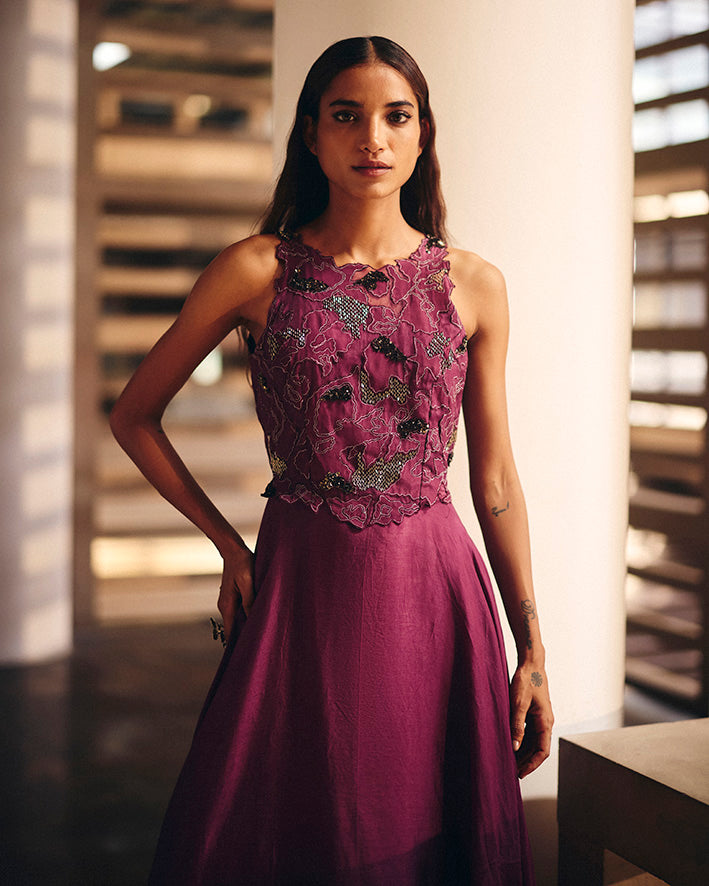 Burgundy Terra Dash Cut Out Dress