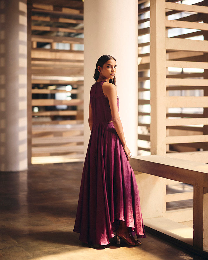 Burgundy Terra Dash Cut Out Dress