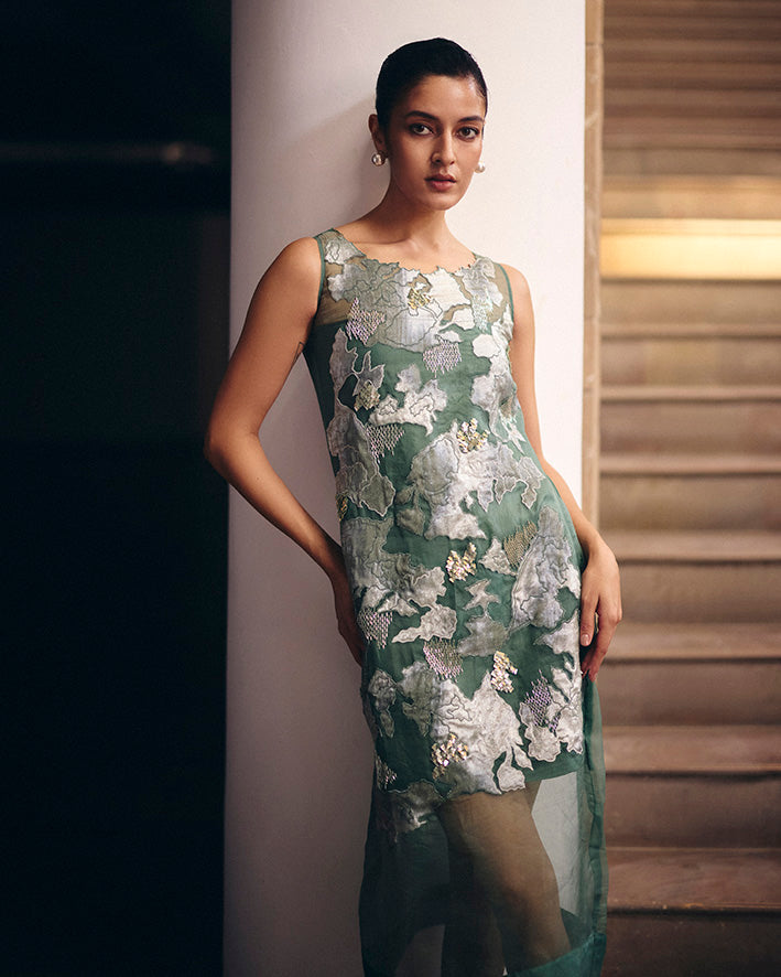 Sage Green Terra Dash Organza Dress