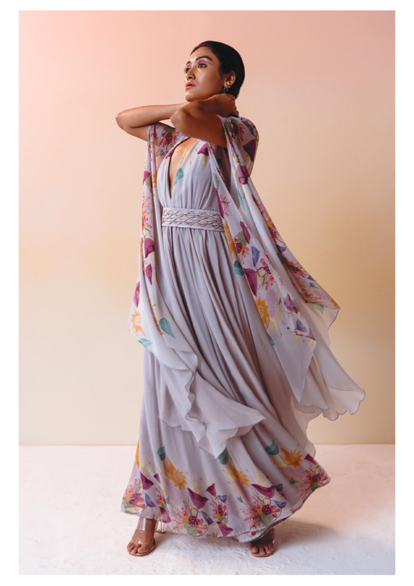 Powderblue Est fera belted jumpsuit