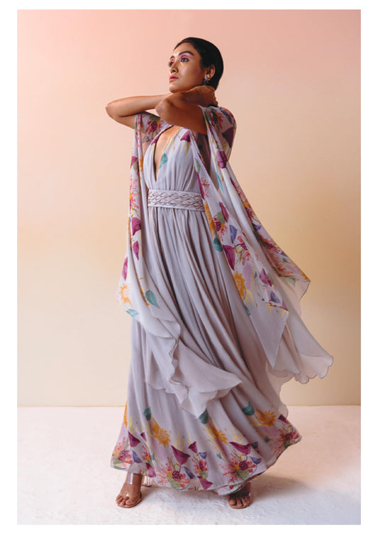 Powderblue Est fera belted jumpsuit