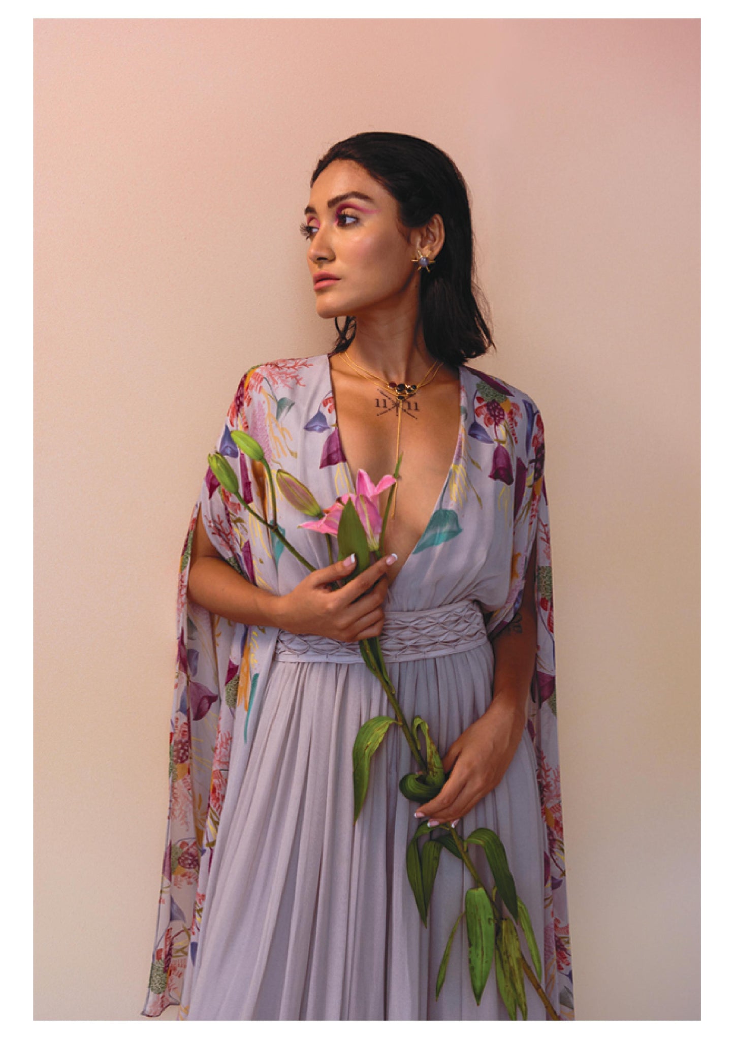 Powderblue Est fera belted jumpsuit