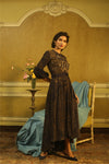 Navy Art Deco High Low Dress
