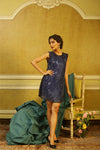 Navy Beaded Shift Dress