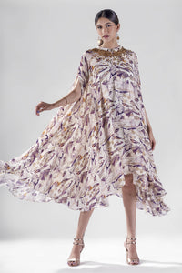 Off White bird print trapeze cut tunic.