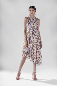Offwhite bird print asymmetric layers tunic.