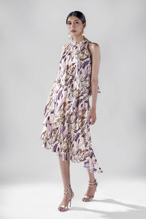 Offwhite bird print asymmetric layers tunic.