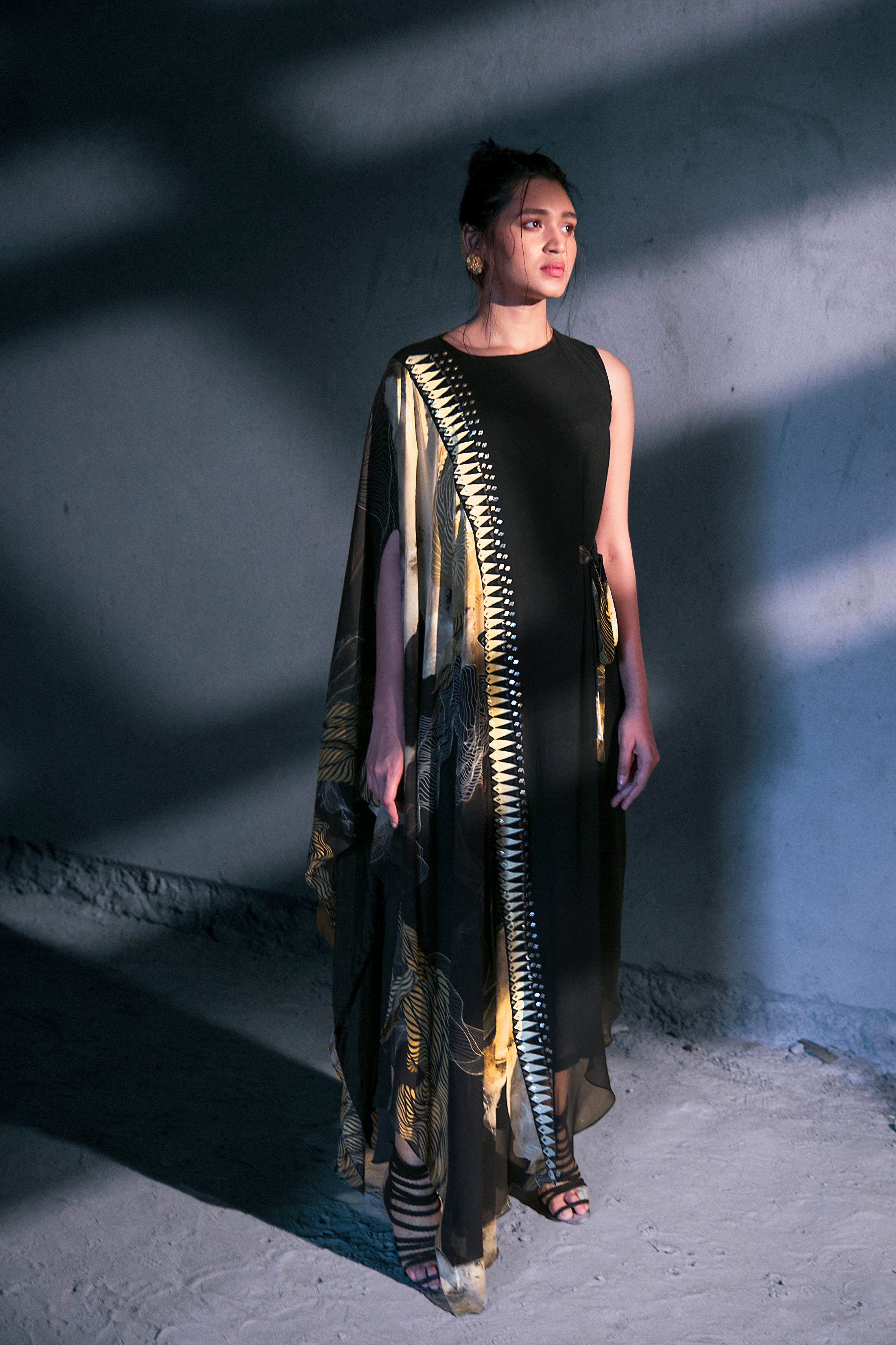 Black Labyrinth Colour Block Dress