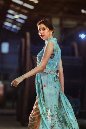 Chinoiserie Cutwork Mint Tunic