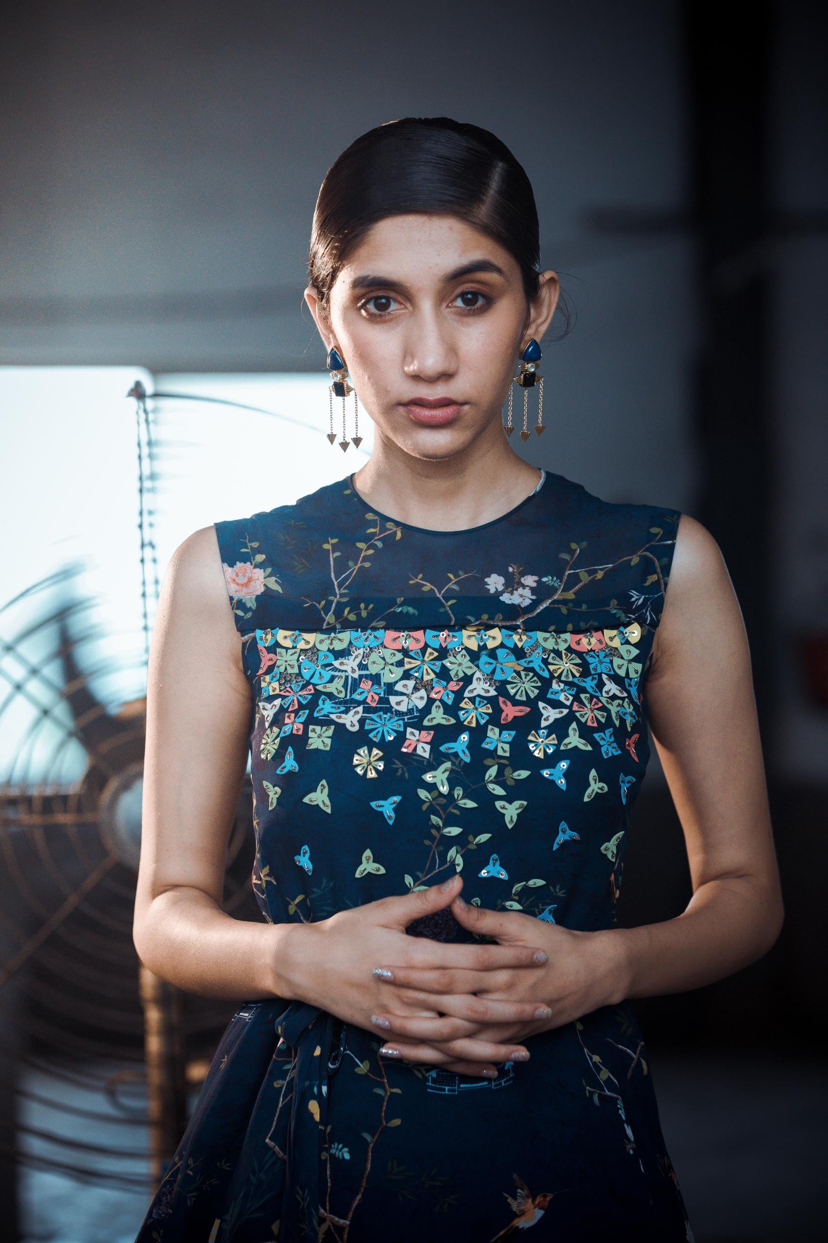 Chinoiserie Draped Skirt and Top Set
