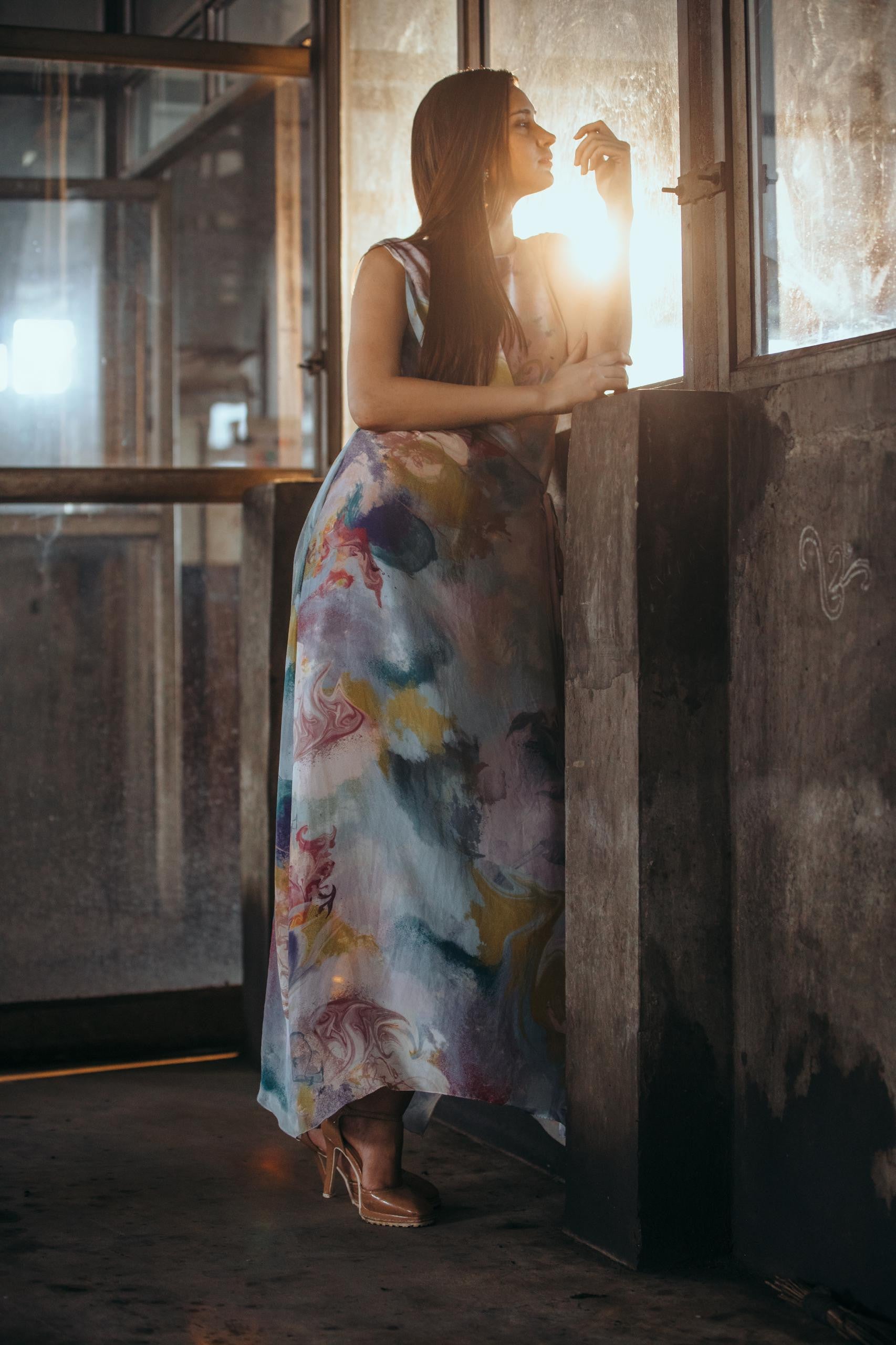 Marble Draped Maxi