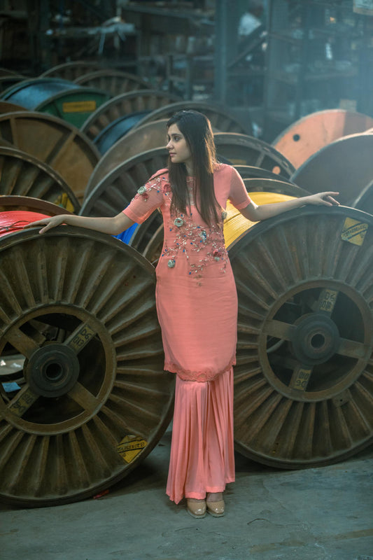 Daal Kurta & Pleated Sharara Set
