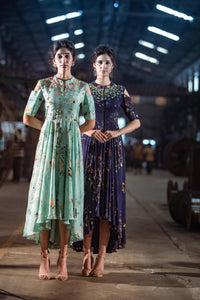 Chinoiserie Cold Shoulder Dress
