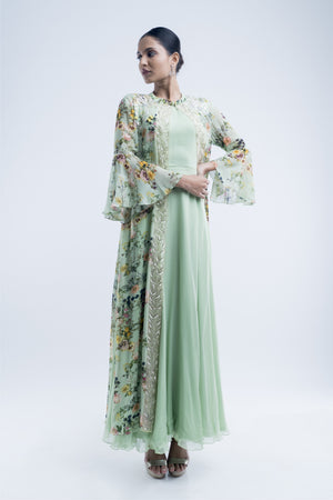 Mint Rose Jacket Set