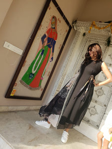 Lakshmi Manchu In Black Geometric Color Block Maxi