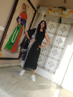 Lakshmi Manchu In Black Geometric Color Block Maxi