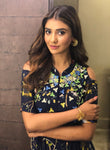 Parno Mitra in Navy Chinoserie Hi low Tunic