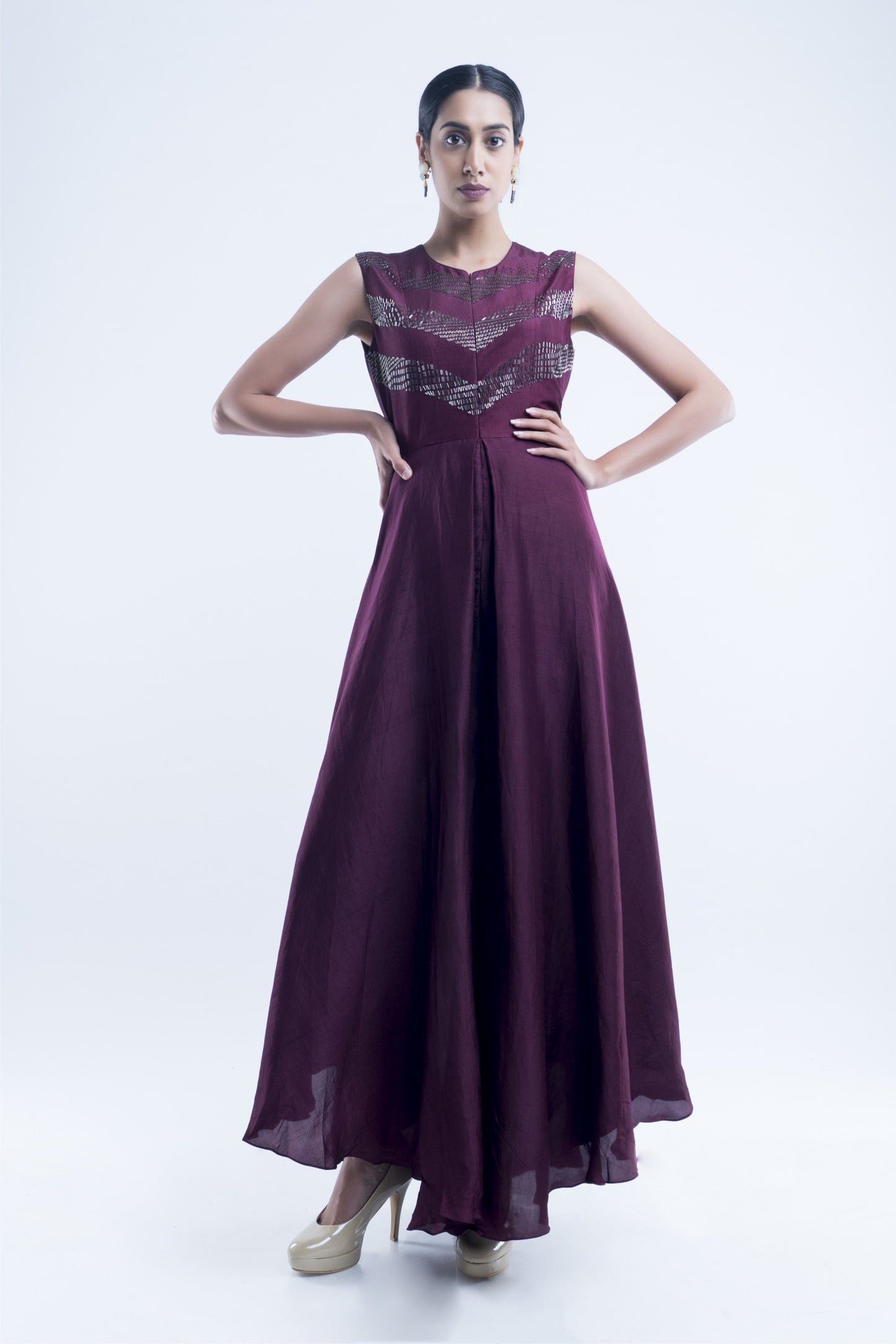 Dark Purple Flared Jumpsuit