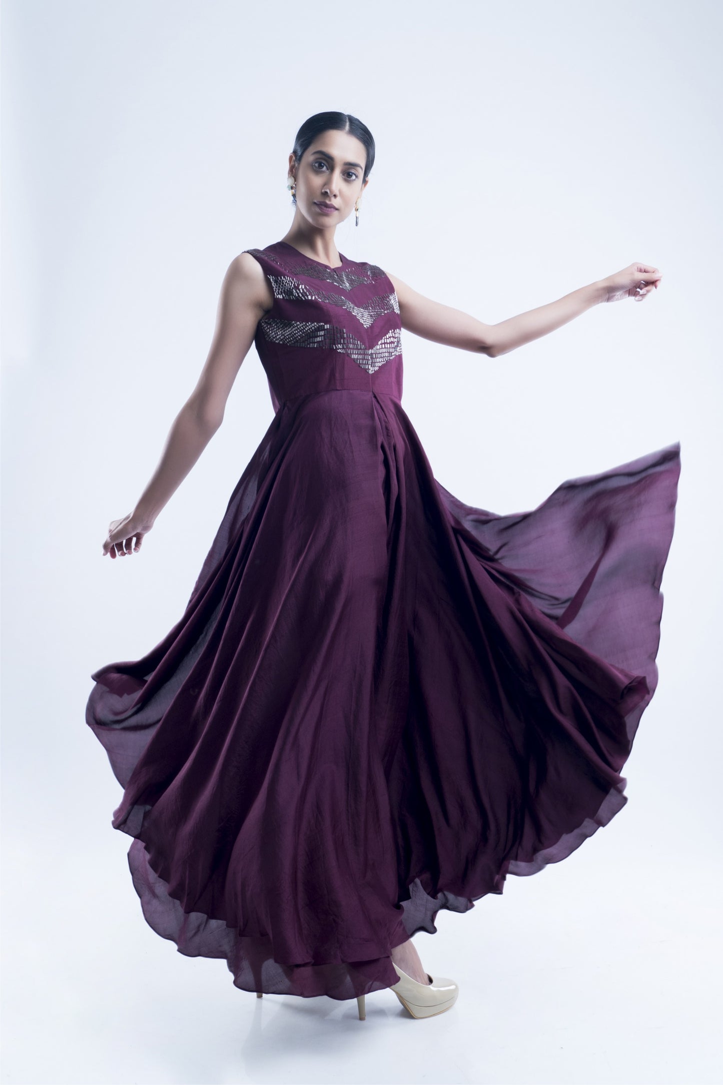 Dark Purple Flared Jumpsuit
