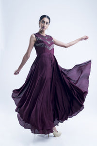 Dark Purple Flared Jumpsuit