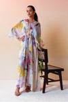 Swirl Print Pleated Kaftan.