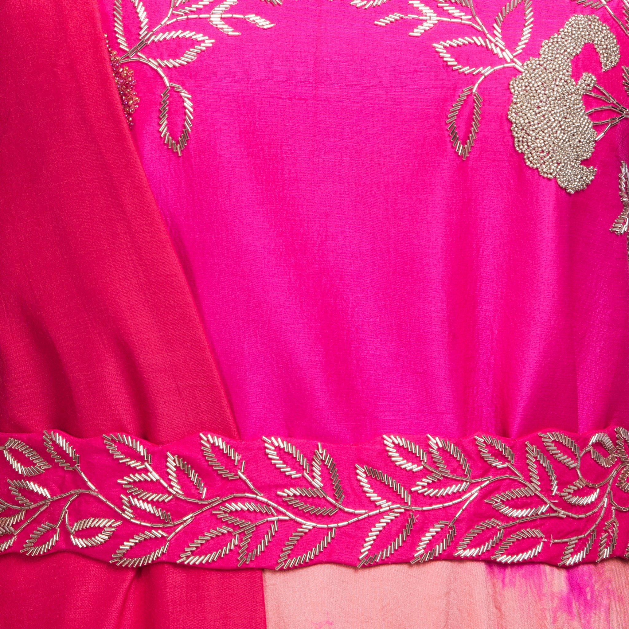 Pink Peach Hand Dyed Gown Set