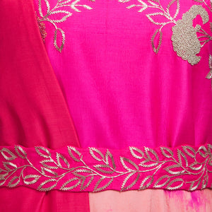 Pink Peach Hand Dyed Gown Set