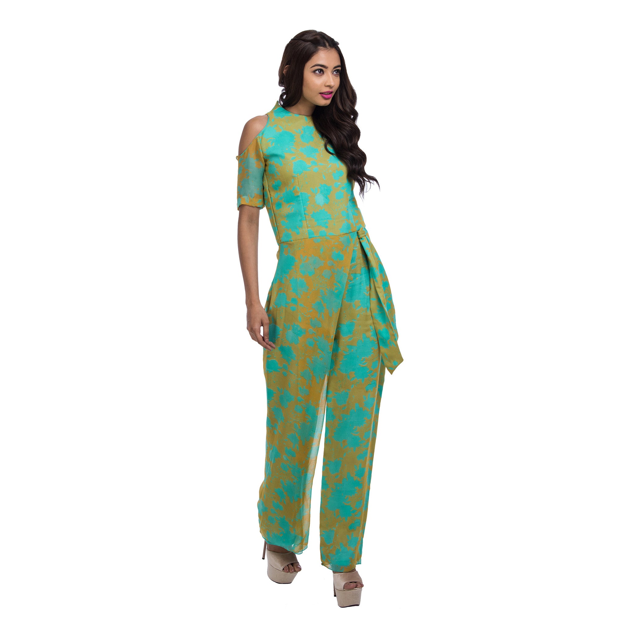 Printed Draped Jumpsuit