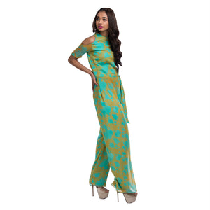 Printed Draped Jumpsuit