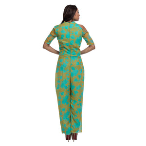 Printed Draped Jumpsuit
