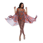 Printed Cape Top With Dhoti Pants